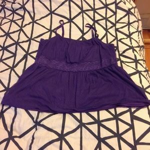 Torrid Size 3 Purple Camisole with Mesh Overlay